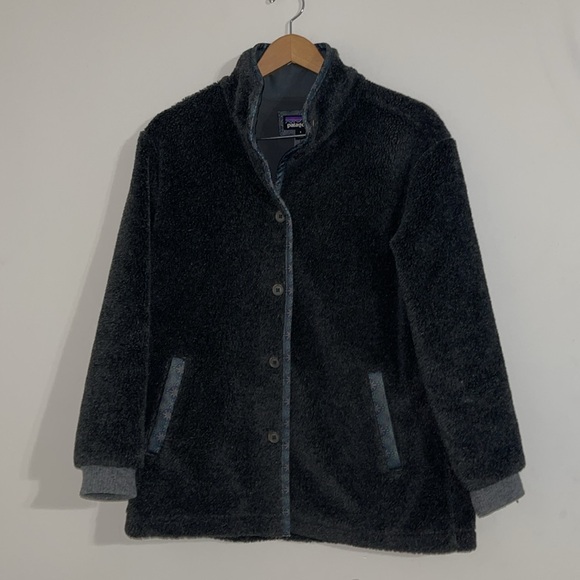 Patagonia Lunar Dusk Fleece Jacket Womens small Deep High Pile Cozy - Picture 1 of 6